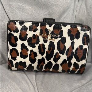 Kate Spade Black and Brown Animal Print Wallet